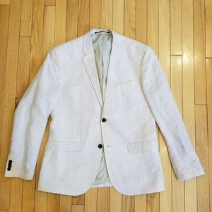 42R Linen Blazer - Cream/Tan